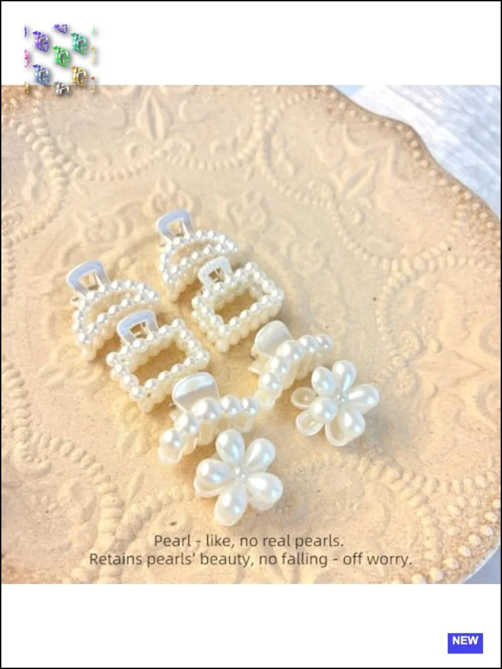 8pcs French Mini Pearl Hair Clips for Women Cute Claw Clips Non Slip Hair